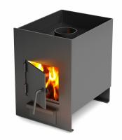 Продажа печь банная эконом-класса "двушечка", 6мм, антрацит (тмф) в Октябрьском  в интернет-магазине Vseizdereva