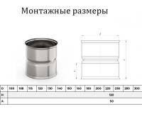 Продажа адаптер мм 1,0мм нерж ф140х140,(мама/мама) h=120мм умк в Октябрьском  в интернет-магазине Vseizdereva