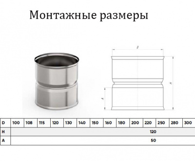 Продаем адаптер мм 1,0мм нерж ф140х140,(мама/мама) h=120мм умк в Октябрьском по доступным ценам.