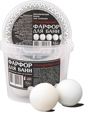 Продаем камни для бани (фарфор) императорский (ведро 3,3кг) d45-50 в Октябрьском по доступным ценам.